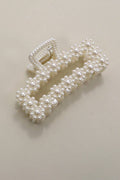 Square Pearl Claw Clip: Flowers