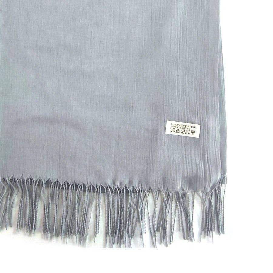 Light Weight Spring Summer Viscose Scarf: Silver