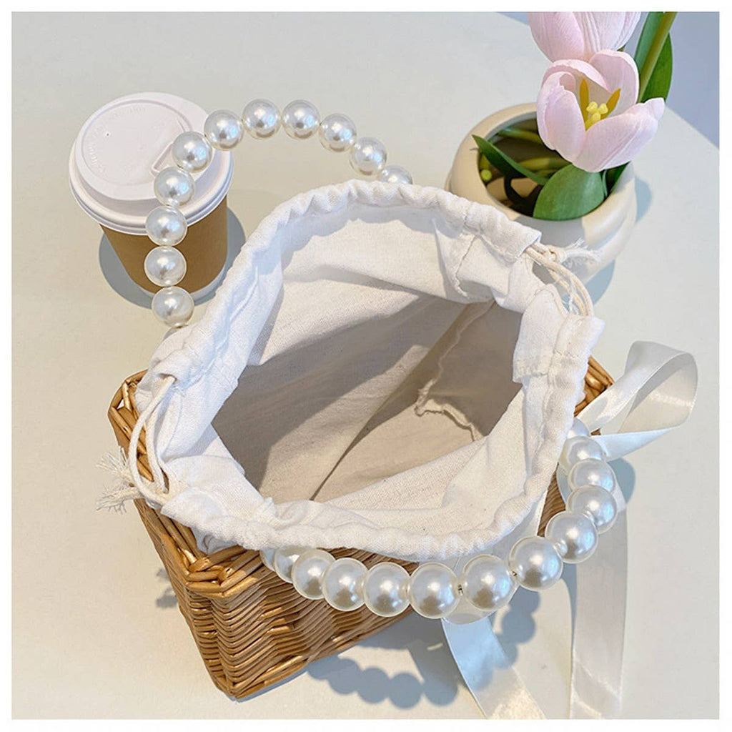 Small Straw Square Bag: Khaki